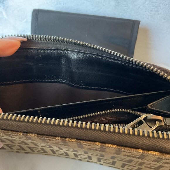 Fendi Zucca Brown Tan Zip Around Long Wallet - Picture 8 of 12